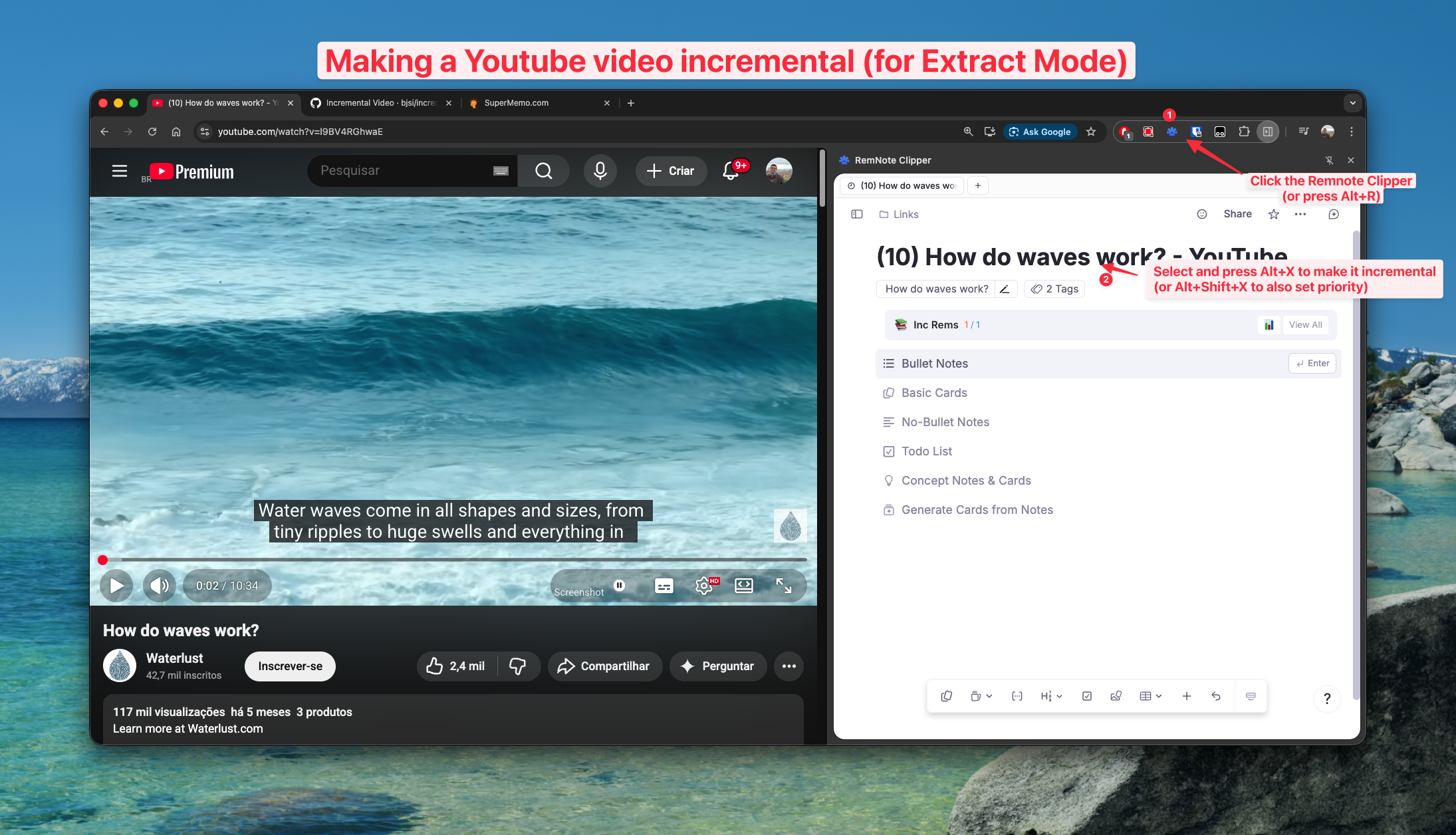 Making a Video Incremental for Extract Mode