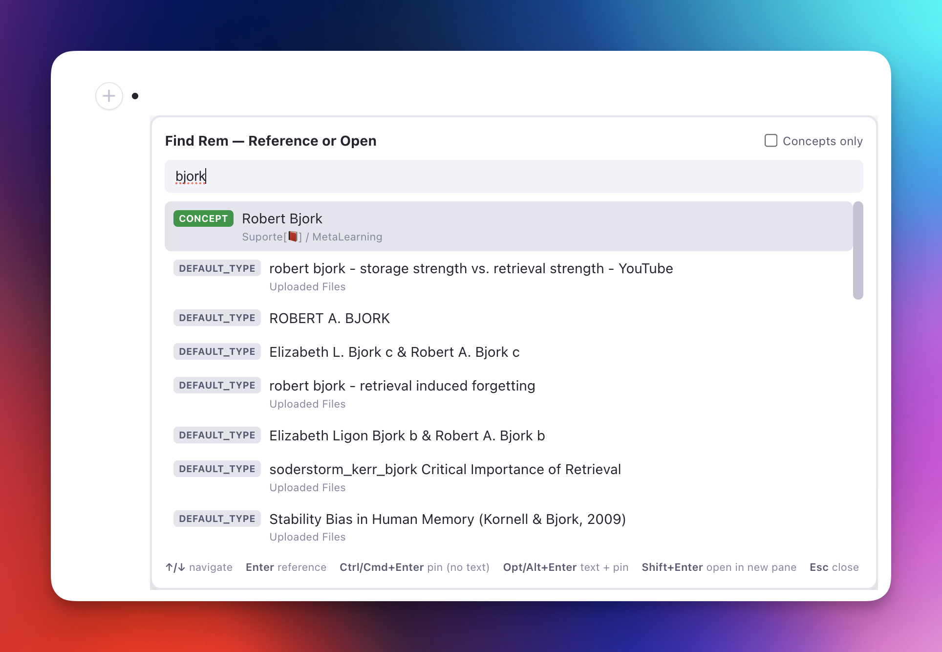 The Find Rem — Reference or Open picker