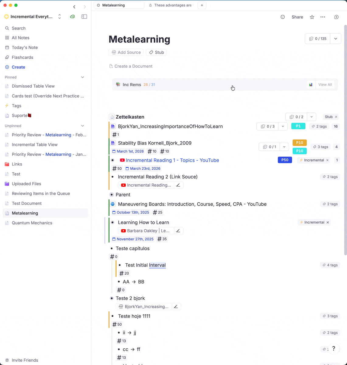 IncRem List Workflow