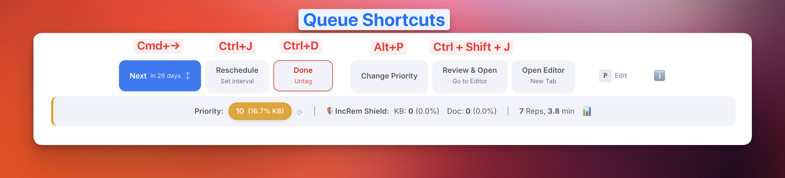 Queue Shortcuts