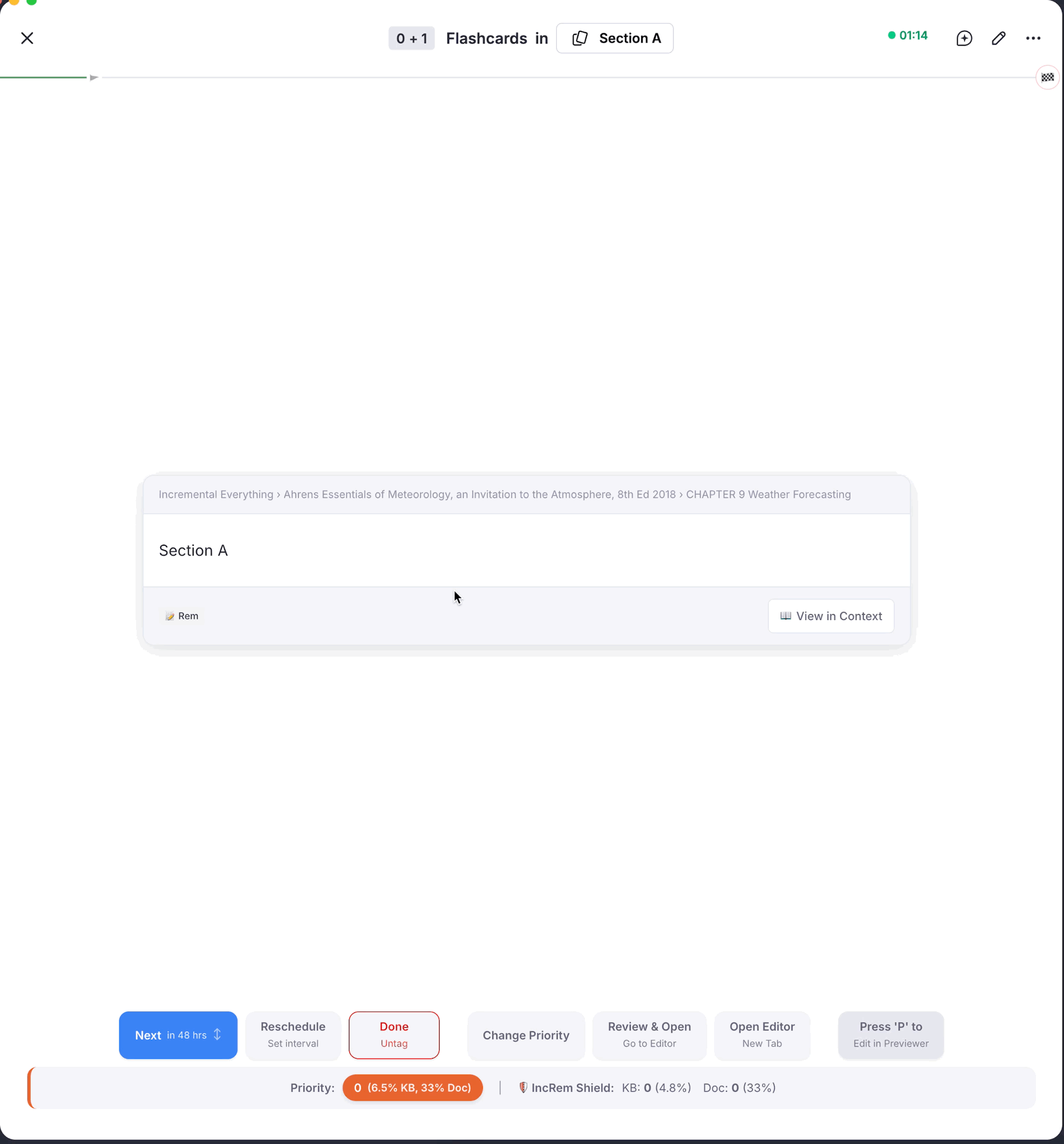 isolated card view for regular rems change to context