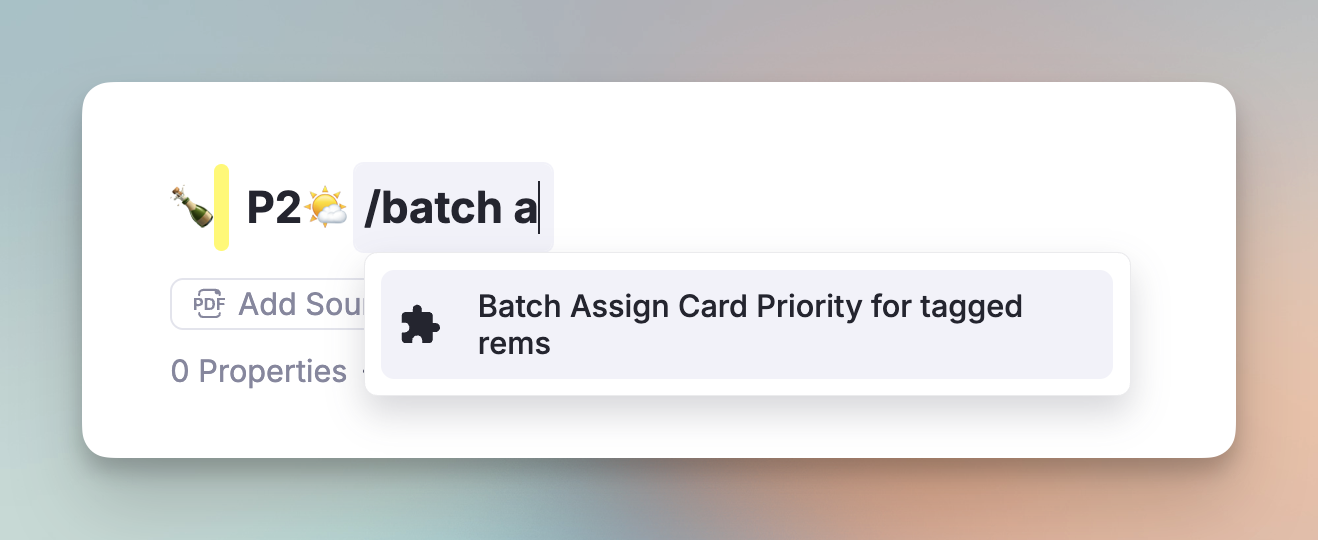 batch assign priority tag command