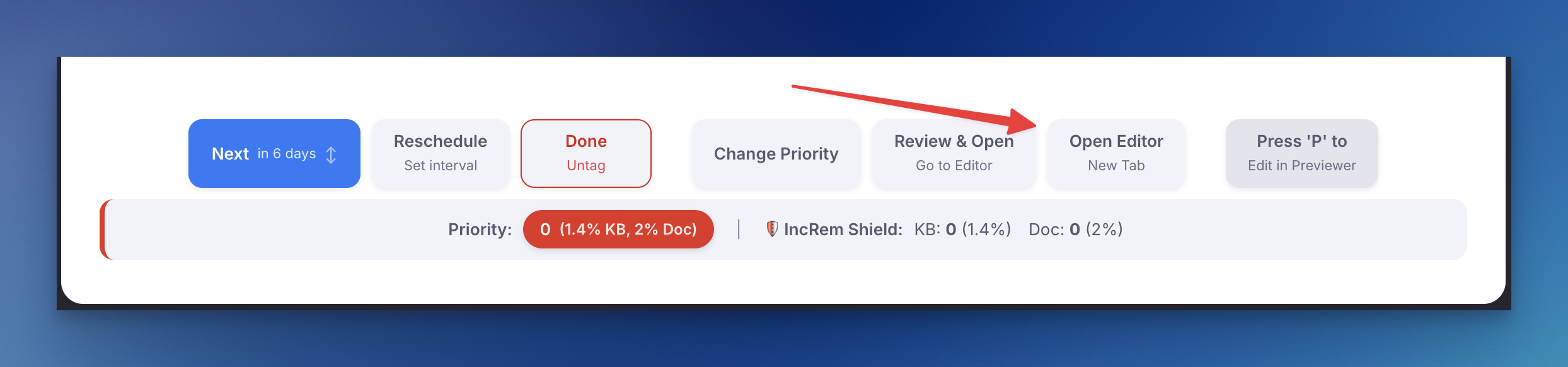 open editor new tab button
