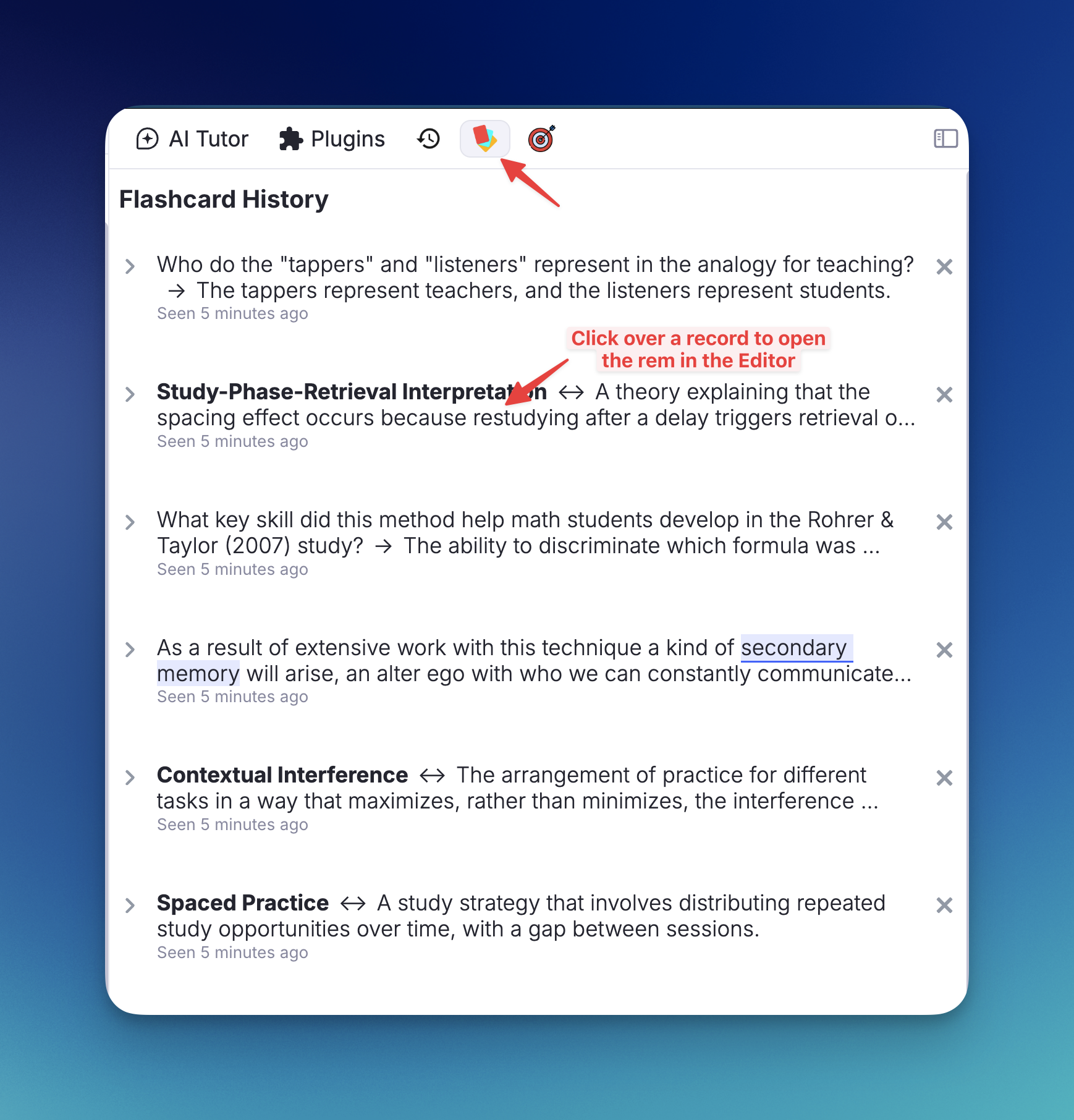 Flashcard History