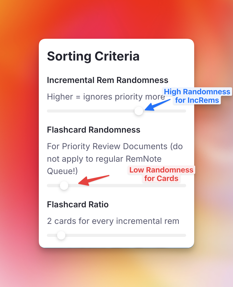 Sorting Criteria randomness