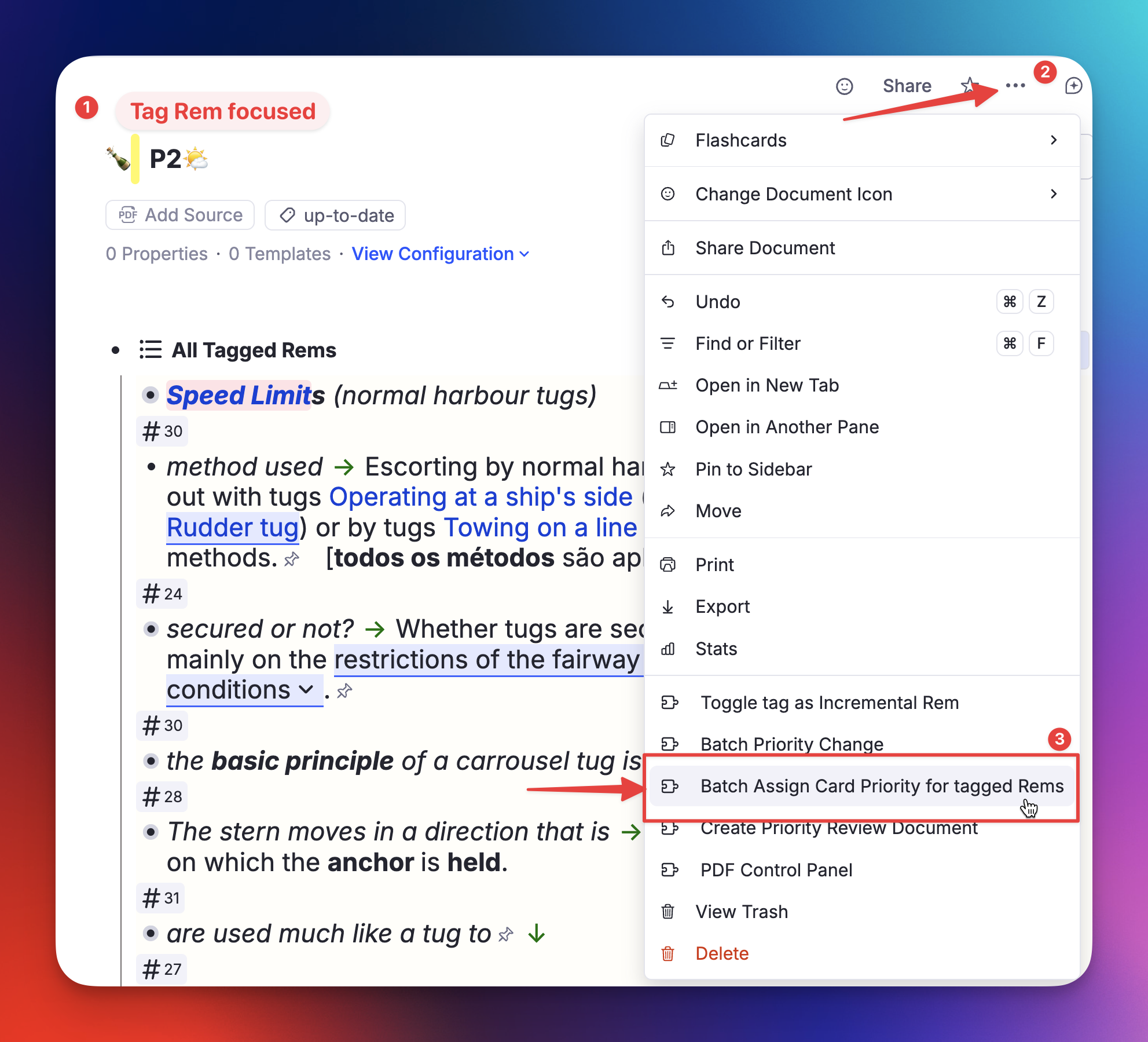 menu item match assign priority tag