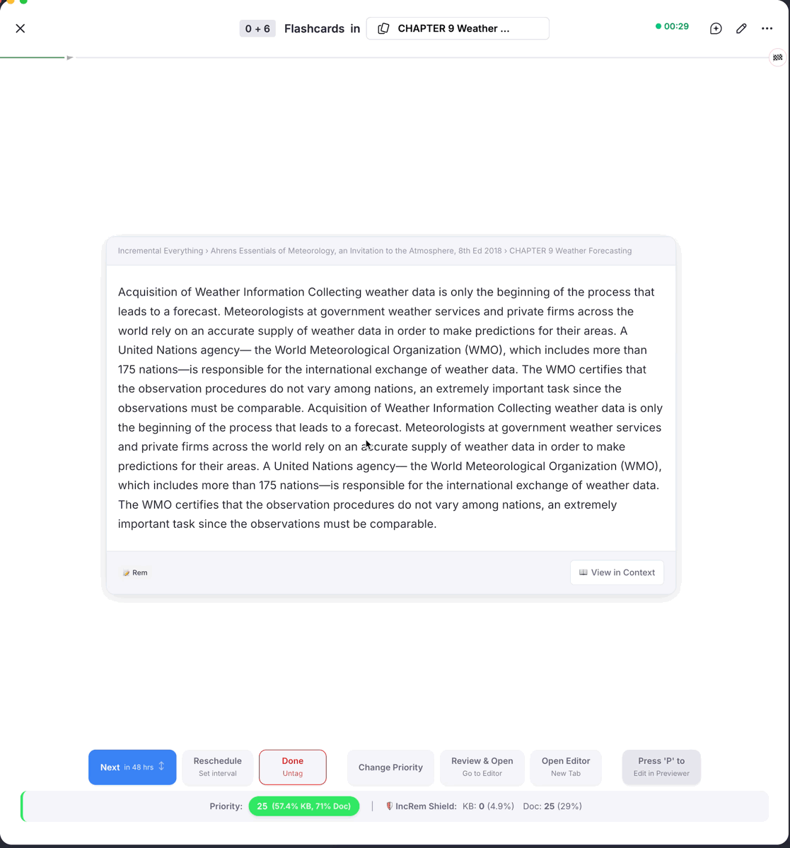 isolated card view for regular rems