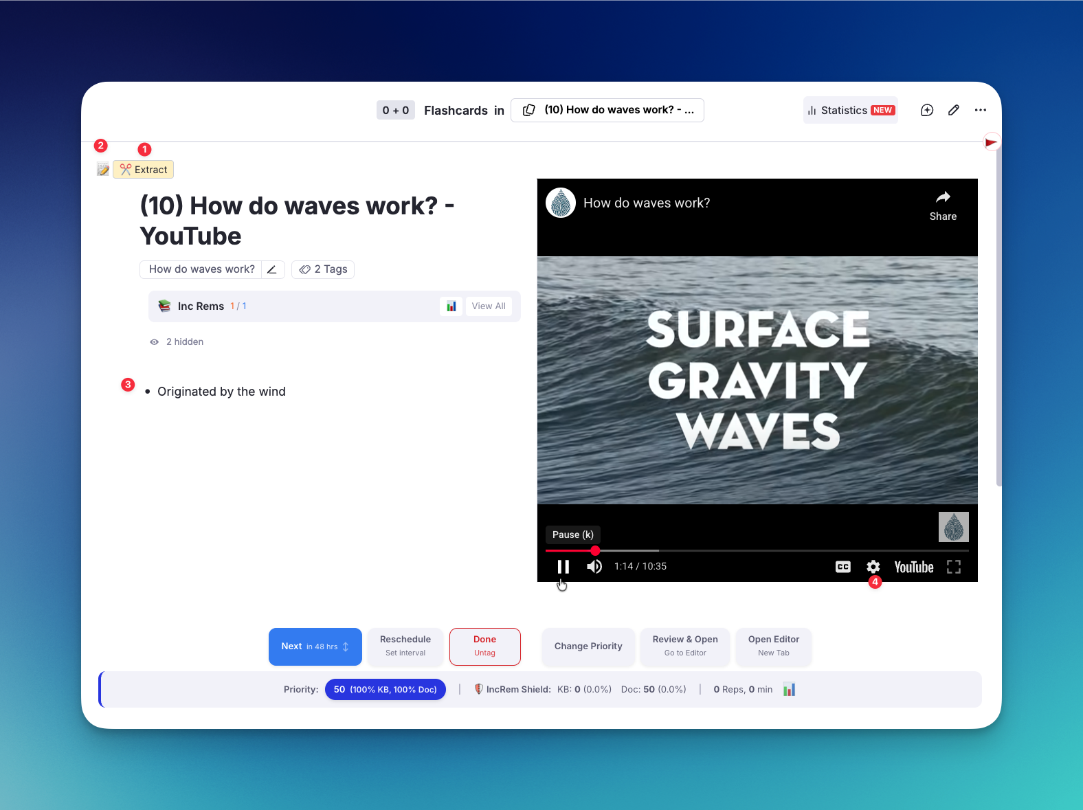 Youtube Video in Extract Mode