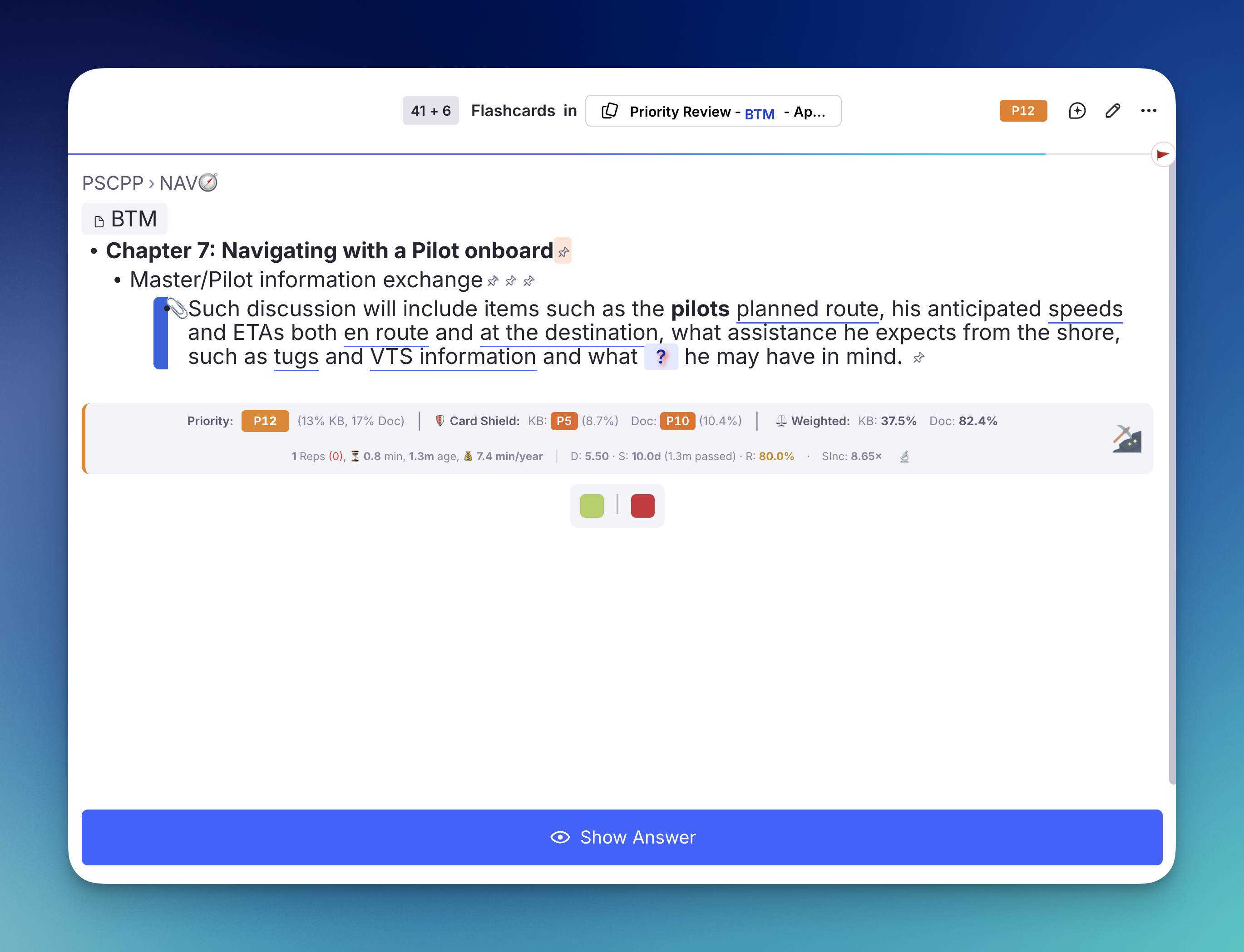 Card Toolbar in the Queue