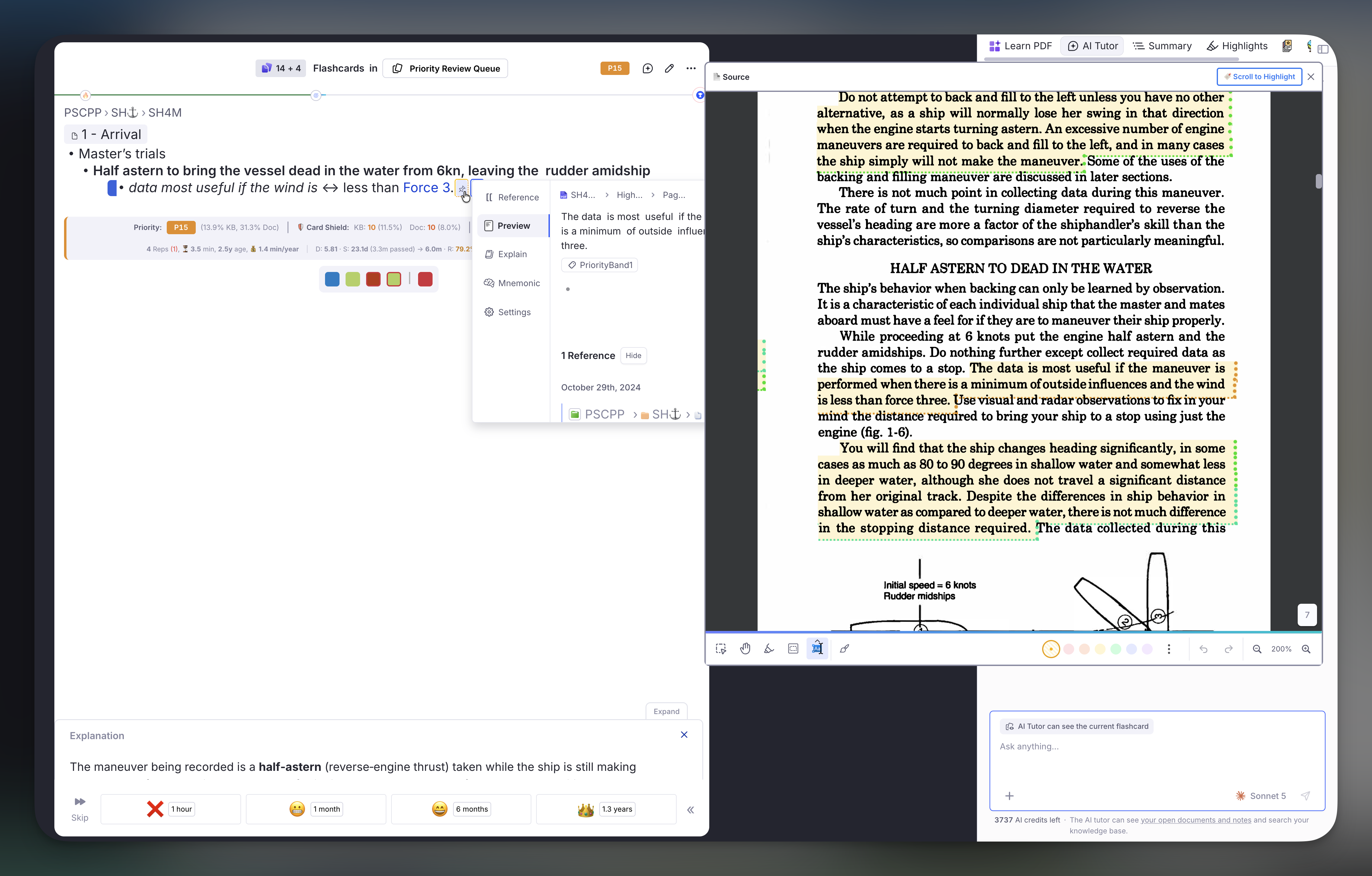 PDF Source shown in floating widget